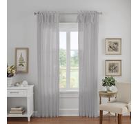 Elrene Home Fashions Jolie - Cortina semitransparente con lazo ajustable, panel individual, 132 x 213 cm (1 panel), color gris
