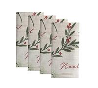 Elrene Home Fashions Juego de 4 servilletas navideñas de 43 x 43 cm, Multicolor