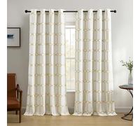 Elrene Home Fashions Kaiden - Cortina geométrica para Ventana para oscurecer la habitación, Panel Individual, 52 Pulgadas de Ancho x 95 Pulgadas de Largo (1 Panel), Amarillo Dorado