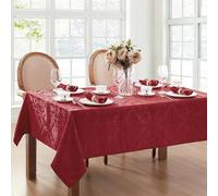 Elrene Home Fashions Mantel Damasco, poliéster, Rojo, 60 x 120 Pulgadas, oblongo/rectángulo