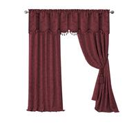 Elrene Home Fashions MIA - Cortina Opaca para Ventana, 132 x 213 cm (1 Panel), Color Rojo