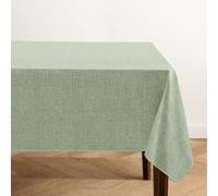 Elrene Home Fashions Monterey Mantel de Vinilo Resistente al Agua y a Las Manchas Inspirado en Lino, con Respaldo de Franela, 52 x 70 Pulgadas, Rectangular, Salvia