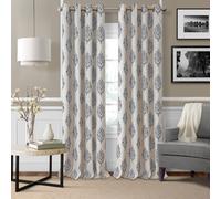 Elrene Home Fashions Navara - Cortina oscurecedora con medall n, panel individual, 132 x 241 cm (1 panel), color gris