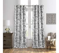 Elrene Home Fashions Panel de Cortina Opaca con Estampado botánico para Ventana, Mezcla de polilino, Gris, 52 Pulgadas de Ancho x 84 Pulgadas de Largo (Paquete de 1)