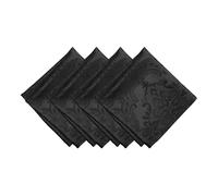 Elrene Home Fashions - Servilletas de Tela de Damasco, poliéster, Negro, 43 x 43 cm (Juego de 4)