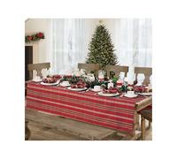 Elrene Home Fashions - Tela navideña, Color Rojo, 52 x 52 Pulgadas (Mantel)
