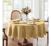 Elrene Mantel de Damasco, poliéster, Dorado, 60 x 84 Pulgadas, Ovalado