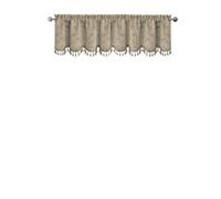 Elrene MIA Jacquard Scroll Blackout Valance Cenefa de Ventana, Poliéster, Natural, W 19" x L 52" (1 Panels)