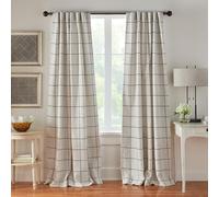 Elrene Moda para el hogar Brighton Panel Opaco a Cuadros, Cortina para Sala de Estar y Dormitorio, con túnel Trasero y Pliegues de Bolsillo para Barra de Cortina, 132 cm x 274 cm, índigo, 1 Panel
