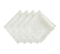 Elrene Poinsettia Elegance Servilletas Jacquard Holiday Set de 4, Poliéster, Crema, 17" x 17" (Set of 4), 4