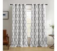 Elrene Renzo Ikat - Cortina geométrica para oscurecer la habitación, Lino, Gris Claro, 52 Pulgadas de Ancho x 95 Pulgadas de Largo (Paquete de 1)