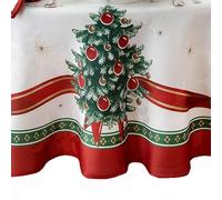Elrene Villeroy & Boch Toy's Delight Christmas Wrinkle Resistant Fabric Tablecloth, Holiday Table Decor, 70" Round, Multi