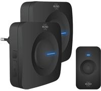 ELRO DB3000 Juego de Timbre Inalámbrico - con 1x Receptor a Batería + Receptor con Enchufe/Plug-In - Negro