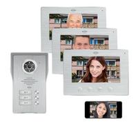 ELRO DV4000IP-3 Kit de Videoportero IP WiFi │ 3 Apartamentos │ Cámara 1080P Full HD con visión Nocturna │ Cable de 4 Hilos │ 16 Tonos de Llamada