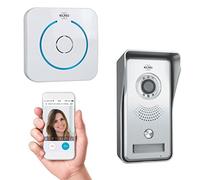 ELRO DVC040IP IP Videoportero-Cámara con visión Nocturna-con Gong de Puerta-Comunicación con vídeo en Directo vía App, Gris/Blanco, mit Türgong