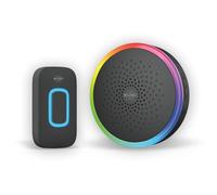 ELRO Juego de Timbre inalámbrico DB5000 - LED Multicolor - Receptor con batería - Rango de 300M - IP44 Impermeable - 61 melodías