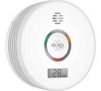 ELRO Pro PK4910 Detector de monóxido de Carbono de diseño con batería de 10 años - Autotest automático - Pantalla - Cumple con la Norma Europea EN50291, Blanco