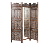 Elroi - Biombo oriental moderno de madera y MDF (150 cm), color marrón