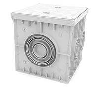 ELS Elektrotechnika Bahía de revisión IP55 300 x 300 mm con tapa de alcantarillado de control con 6 posibilidades de conexión, tapa, jardín, calle, obra de construcción