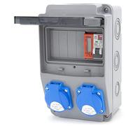 ELS Elektrotechnika Distribuidor de energía 6NO 2 x 230 V + LS y FI cableado (2 x 230 V + 1 x LS C16 + MID) medidor de fuente de alimentación