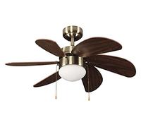 ELS Ventilador Techo Modelo Tabit Niquel - Madera Motor AC 6 Palas 1xE27