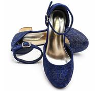 ELSA & ANNA® Niñas Princesa Reina de Nieve Partido Zapatos Zapatos de Fiesta Sandalias (BLU2101, 30 EU)