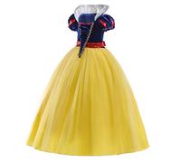 ELSA & ANNA® Princesa Disfraz Traje Parte Las Niñas Vestido (Girls Princess Fancy Dress) ES-SNWYEL04 (7-8 Años, Amarillo)