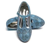ELSA & ANNA Zapatos de Princesa niña - 3 cm tacón - Zapatos de fantasía con Brillos y Cristales - para Fiestas, cumpleaños y Cosplay - Tacones niña Princesa (BLU22)