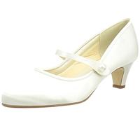 Elsa Color Zapatos de Novia Rainbow Club Heather - Corte salón, satén Ivory Crema, Sencillos, Acolchado cómodo, Tira, tacón de Bloque, Mujer, número 42 UE (9 Reino Unido)