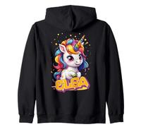Elsa - Hermoso Nombre de niña con un Bonito Unicornio Sudadera con Capucha