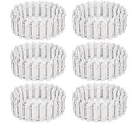 Elsjoy 6 piezas de valla de jardín de hadas en miniatura de 35 pulgadas, valla decorativa de madera blanca, mini valla de jardín de madera, mini valla de granja para manualidades, proyecto de diorama