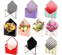 Elsjoy Juego de 10 cajas de sobres de ramo de floristería, 10 estilos, cajas de papel de regalo para bodas, fiestas, cumpleaños, día de la madre