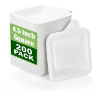 Elsjoy Juego de 200 platos pequeños de papel desechables, mini platos para postres y aperitivos, eventos como bodas y cumpleaños