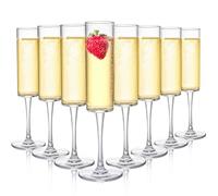 Elsjoy Juego de 8 copas de champán acrílicas, copas de champán irrompibles de 6 onzas, tazas de champán reutilizables, copas de champán inastillables para bodas, fiestas, bares