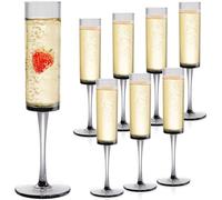 Elsjoy Juego de 8 copas de champán de acrílico, irrompibles, copas de champán reutilizables de 6 onzas, copas de champán inastillables para fiestas, bodas, eventos