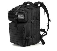 Elsjoy MOLLE - Mochila táctica militar negra, 45 L, mochila de supervivencia de 3 días, mochila militar para hombres, senderismo al aire libre, caza, Negro -, L, Mochilas