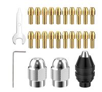 Elsrantor 25 Piezas set Portabrocas Taladro, Mandril de Cobre de 4 Mordazas, Accesorios para Herramienta Rotativa, 0,5 a 3,2 mm, Rápido Repuesto de sin Llave Compatible con Dremel 4000, pour Trio