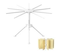 Elsrantor Estante de Secado de Pasta Plegable, Estante de Fideos Plegables con 10 Brazos Extensibles, Secador de Fideos, Soporte para Secado de Fideos, Secador de Pasta Fresca para Espaguetis(Blanco)