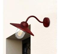 Elstead Aplique de exterior Klampenborg, rojo, farol, acero inoxidable
