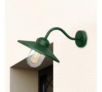 Elstead Aplique de exterior Klampenborg, verde, farol, acero inoxidable