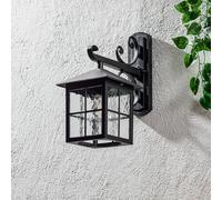 Elstead Aplique de exterior Winchester BL19, negro/transparente, IP43, cristal