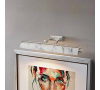 Elstead Aplique de pared Winchfield, ancho 70 cm, blanco jaspeado/níquel