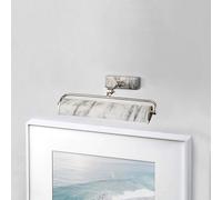 Elstead Aplique de pared Winchfield, anchura 45 cm, blanco jaspeado/níquel