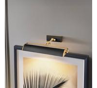 Elstead Aplique de pared Winchfield, anchura 45 cm, negro/latón