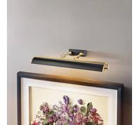 Elstead Aplique de pared Winchfield, anchura 70 cm, negro/latón