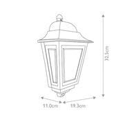 Elstead Aplique para exterior Deco Lane, color crema, farol, aluminio, IP44