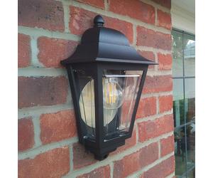 Elstead Aplique para exterior Deco Lane, negro, farol, aluminio, IP44