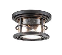 Elstead Feiss Lighthouse Negro texturizado a ras para exteriores, IP44