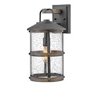 Elstead Hinkley Lakehouse - Farol de Pared para Exteriores (Zinc Envejecido, IP44), Color Gris