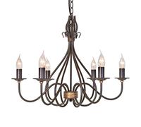 Elstead Lámpara de araña Windermere, 6 brazos